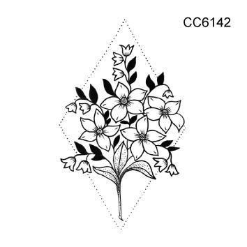 Rocooart Black White Style Tattoo Sticker Tree Taty Flower Temporary Tattoo Sticker For Body Art Tatouage Wolf Space Fake Tattoo