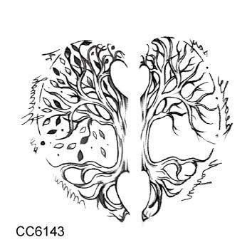 Rocooart Black White Style Tattoo Sticker Tree Taty Flower Temporary Tattoo Sticker For Body Art Tatouage Wolf Space Fake Tattoo