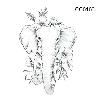 Rocooart Black White Style Tattoo Sticker Tree Taty Flower Temporary Tattoo Sticker For Body Art Tatouage Wolf Space Fake Tattoo