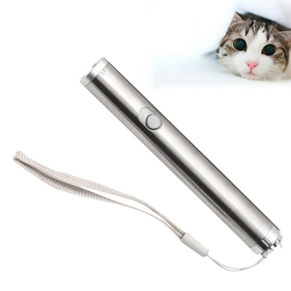 Nicrew New 1pc Laser Funny Cat Stick Cool 2 In1 Red Laser Pointer Pen With White LED Light for Children Play Pet Cat Dog Toy