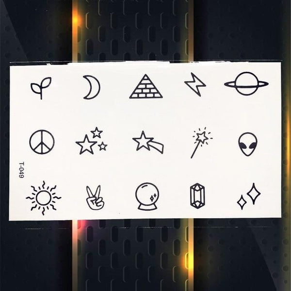Cute Cosmos Temporary Tattoo Sticker For Children Body Art Fake Black Water Transfer Tattoo Universe Planet Pattern Tatoos Women
