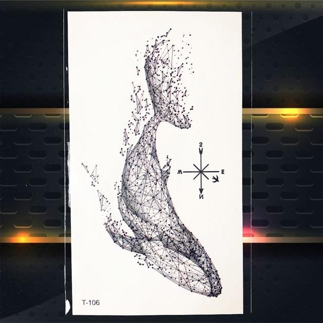 Cute Cosmos Temporary Tattoo Sticker For Children Body Art Fake Black Water Transfer Tattoo Universe Planet Pattern Tatoos Women
