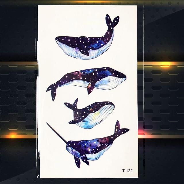 Cute Cosmos Temporary Tattoo Sticker For Children Body Art Fake Black Water Transfer Tattoo Universe Planet Pattern Tatoos Women