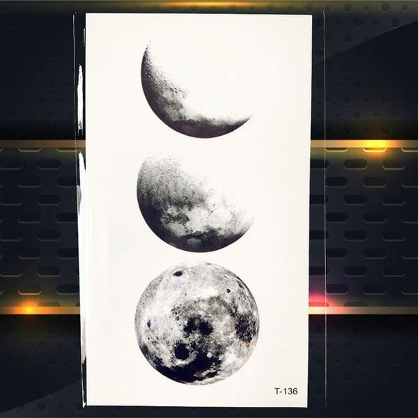 Cute Cosmos Temporary Tattoo Sticker For Children Body Art Fake Black Water Transfer Tattoo Universe Planet Pattern Tatoos Women