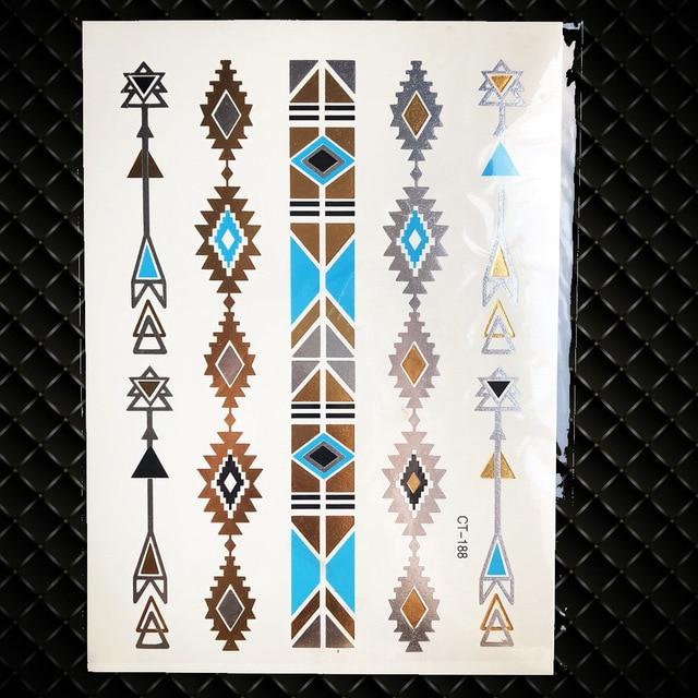 Gold Sun Silver Moon Temporary Tattoo Stickers Women Kids Body Art Star Feather Golden Metallic Water Transfer Flash Tatoo Child