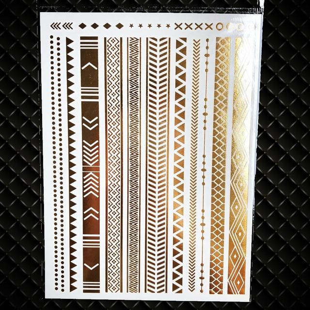 Gold Sun Silver Moon Temporary Tattoo Stickers Women Kids Body Art Star Feather Golden Metallic Water Transfer Flash Tatoo Child