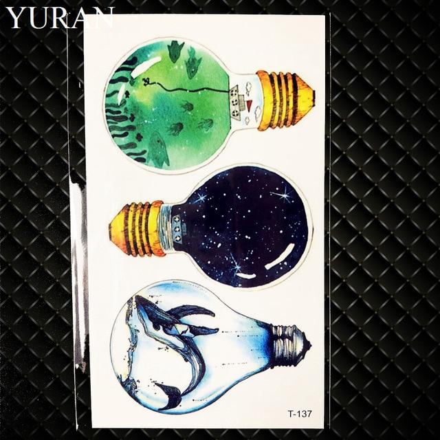 Black Round Planet Moon Elk Earth Water Transfer Tattoo Flower Women Kids Temporary Tattoo Sticker Mountain Fake Tatoo Men Decal