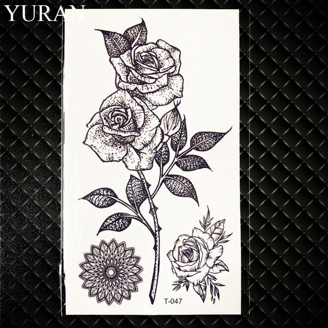 Black Round Planet Moon Elk Earth Water Transfer Tattoo Flower Women Kids Temporary Tattoo Sticker Mountain Fake Tatoo Men Decal
