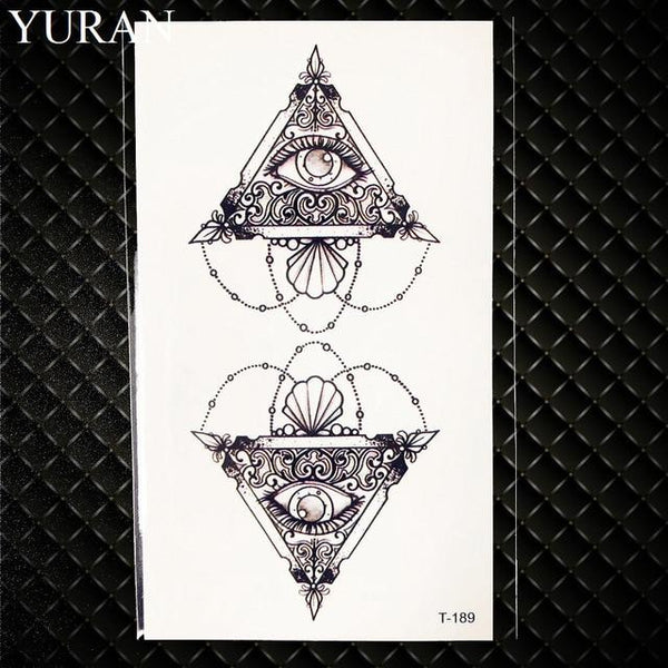Black Round Planet Moon Elk Earth Water Transfer Tattoo Flower Women Kids Temporary Tattoo Sticker Mountain Fake Tatoo Men Decal