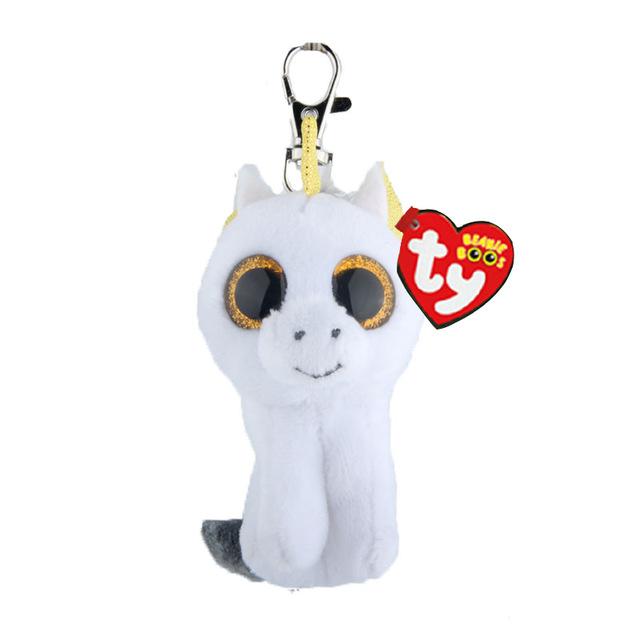 Ty Beanie Boos Big Eyes Plush Dog Keychain Doll Unicorn Penguin Leopard Owl Monkey Clip Toys 4" 10cm