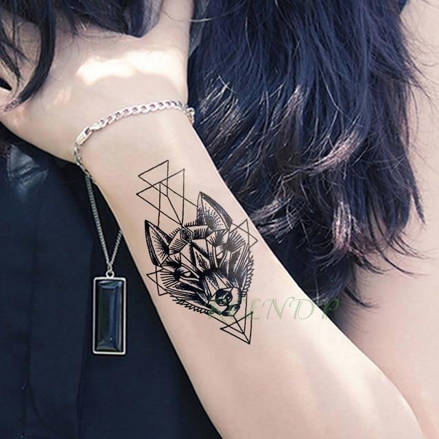Waterproof Temporary Tattoo fox wolf wolves whale owl geometric animal tatto flash tatoo fake tattoos for girl women man kid 7