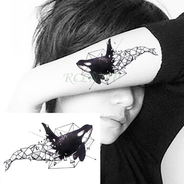 Waterproof Temporary Tattoo fox wolf wolves whale owl geometric animal tatto flash tatoo fake tattoos for girl women man kid 7