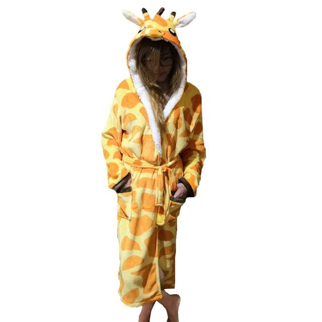 Unisex Animal Sleepwear Robe Sleep Cute Nightgown unicorn Stich night robe Bathrobe Winter Homewear Dressing Gowns For Women Men