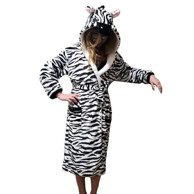 Unisex Animal Sleepwear Robe Sleep Cute Nightgown unicorn Stich night robe Bathrobe Winter Homewear Dressing Gowns For Women Men