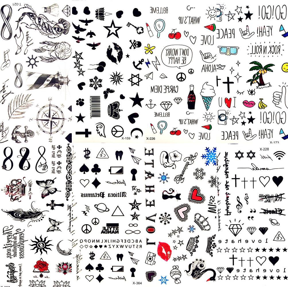 Hot Small Sexy Lips Leaf Black Cartoon Temporary Tattoo Cute Star Tattoo Sticker Love Women Body Finger Art Waterproof Tatoo Kid