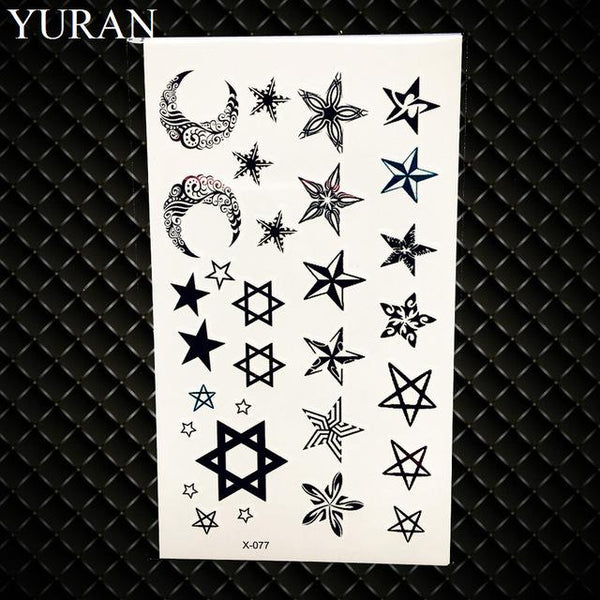 Hot Small Sexy Lips Leaf Black Cartoon Temporary Tattoo Cute Star Tattoo Sticker Love Women Body Finger Art Waterproof Tatoo Kid