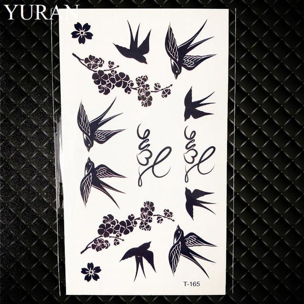 Hot Small Sexy Lips Leaf Black Cartoon Temporary Tattoo Cute Star Tattoo Sticker Love Women Body Finger Art Waterproof Tatoo Kid