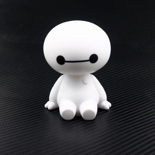 Cartoon Plastic Baymax Robot Shaking Head Figure Car Ornaments Auto Interior Decorations Big Hero Doll Toys Ornament Car-Styling