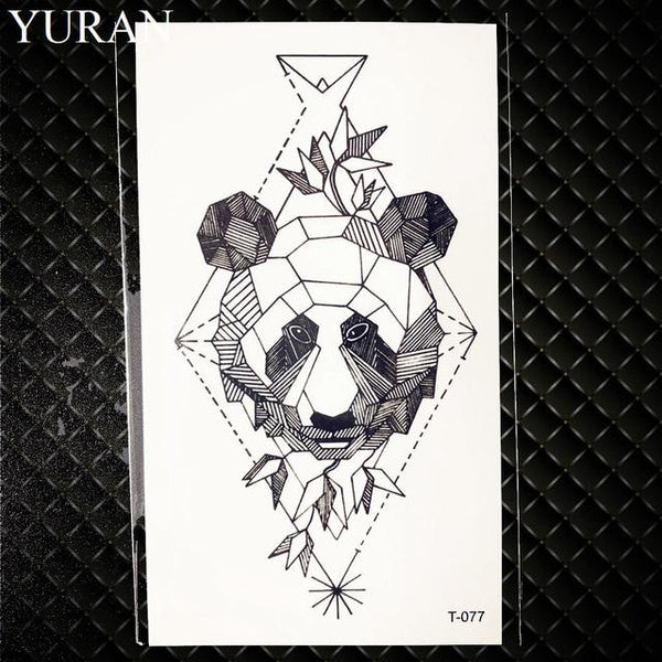 Geometry Cat Elk Wolf Temporary Tattoo Women Body Arm Water Transfer Tattoo Men Makeup Tatto Sticker Bracelet Deer Animal Zoo
