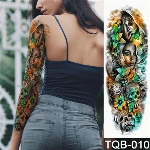 Large Arm sleeve Tattoo Waterproof temporary tattoo Sticker Skull Angel rose lotus Men Full Flower Tatoo Body Art tatto girl