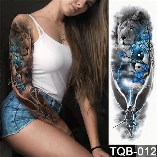 Large Arm sleeve Tattoo Waterproof temporary tattoo Sticker Skull Angel rose lotus Men Full Flower Tatoo Body Art tatto girl