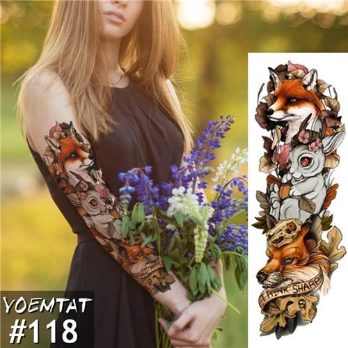 Large Arm sleeve Tattoo Waterproof temporary tattoo Sticker Skull Angel rose lotus Men Full Flower Tatoo Body Art tatto girl