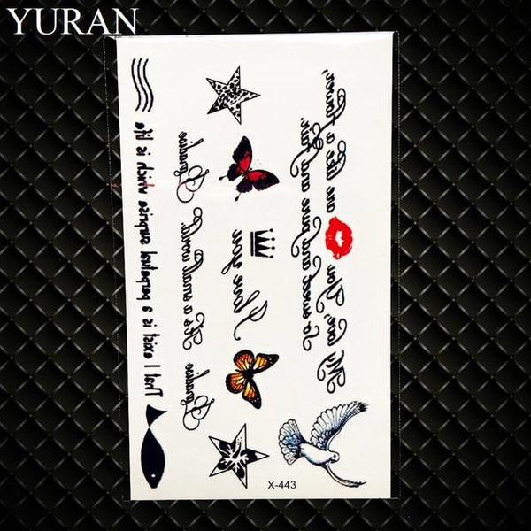 Sexy Feather Words Black Letter Temporary Tattoo Girl Finger Body Arm Art Drawings Tattoo Sticker Men Makeup Hand Tatoo Children