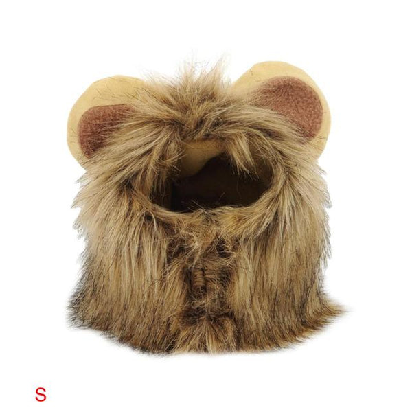 1Pc Pet Cat Dog Dress Up Costume Wig Emulation Lion Hair Mane Ears Head Cap Autumn Winter Muffler Scarf Pet Products