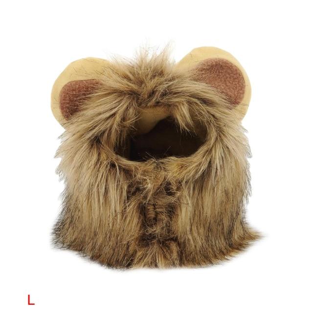 1Pc Pet Cat Dog Dress Up Costume Wig Emulation Lion Hair Mane Ears Head Cap Autumn Winter Muffler Scarf Pet Products
