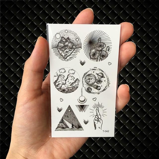 Geometry Cat Elk Wolf Temporary Tattoo Women Body Arm Water Transfer Tattoo Men Makeup Tatto Sticker Bracelet Deer Animal Zoo