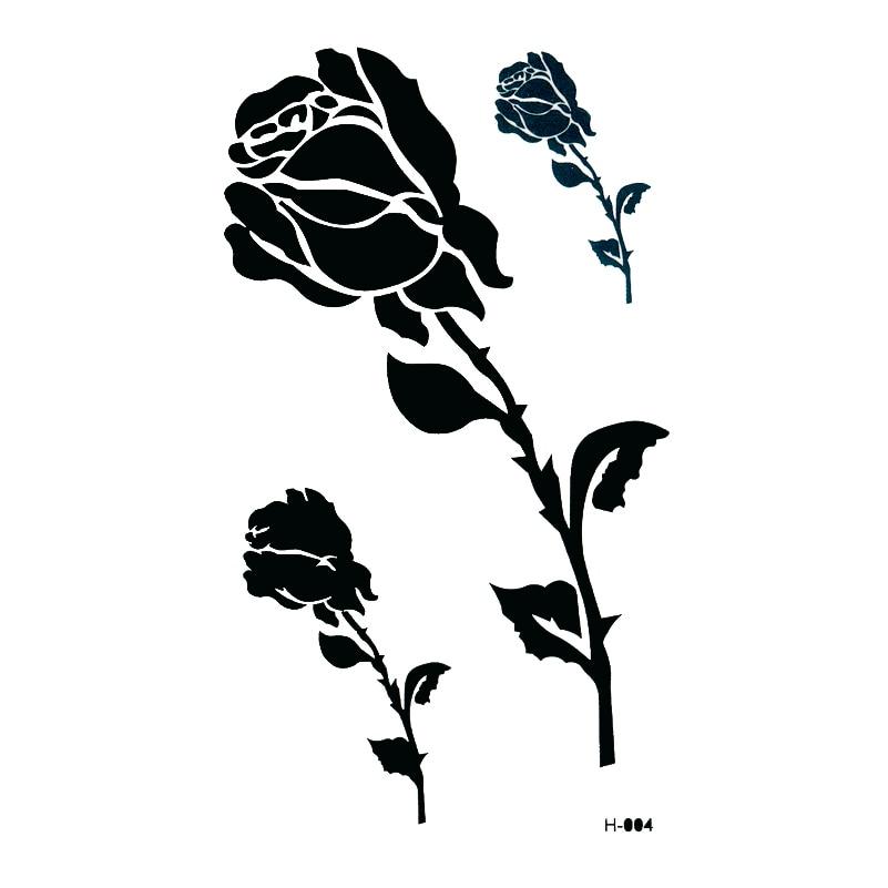 Black Rose Waterproof Temporary Tattoos Sticker Beauty Flower The Flash Tatuagem Fake Tattoo Temporary tatoo kids