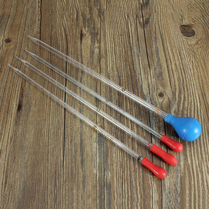 Kicute New Glass Transfer Scale Pipette With Rubber Cap Dropper 4 Size 1/2/5/10ML Transfer Pipette School Laboratory Supplies