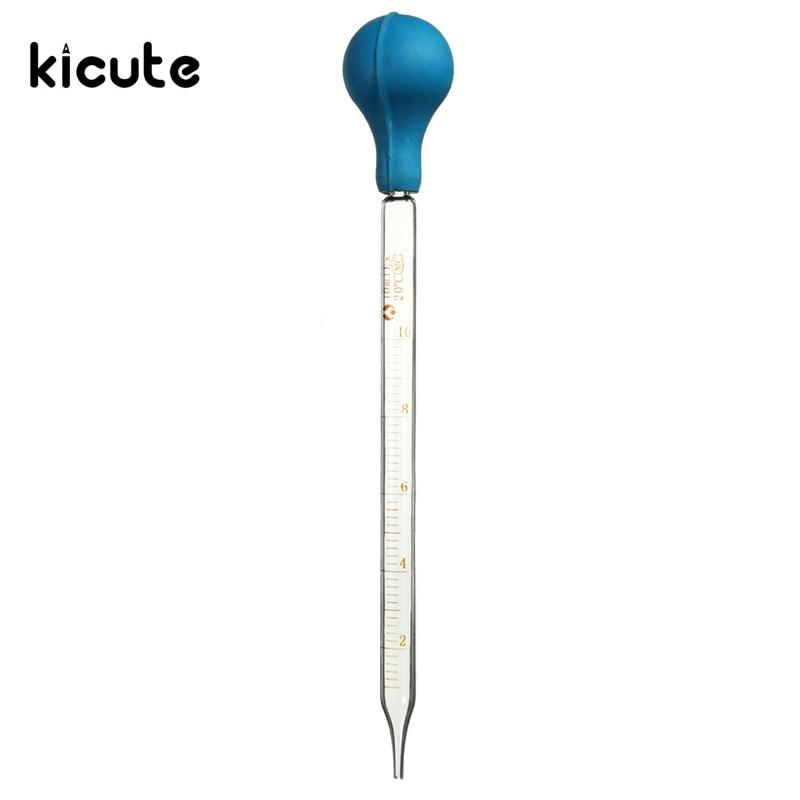 Kicute 1pc Best Promotion Rubber Head Glass 10ml Glass Pipette Dropper Fluid Liquid Dropper Scale Line Lab Equipments 20 x 1.2cm