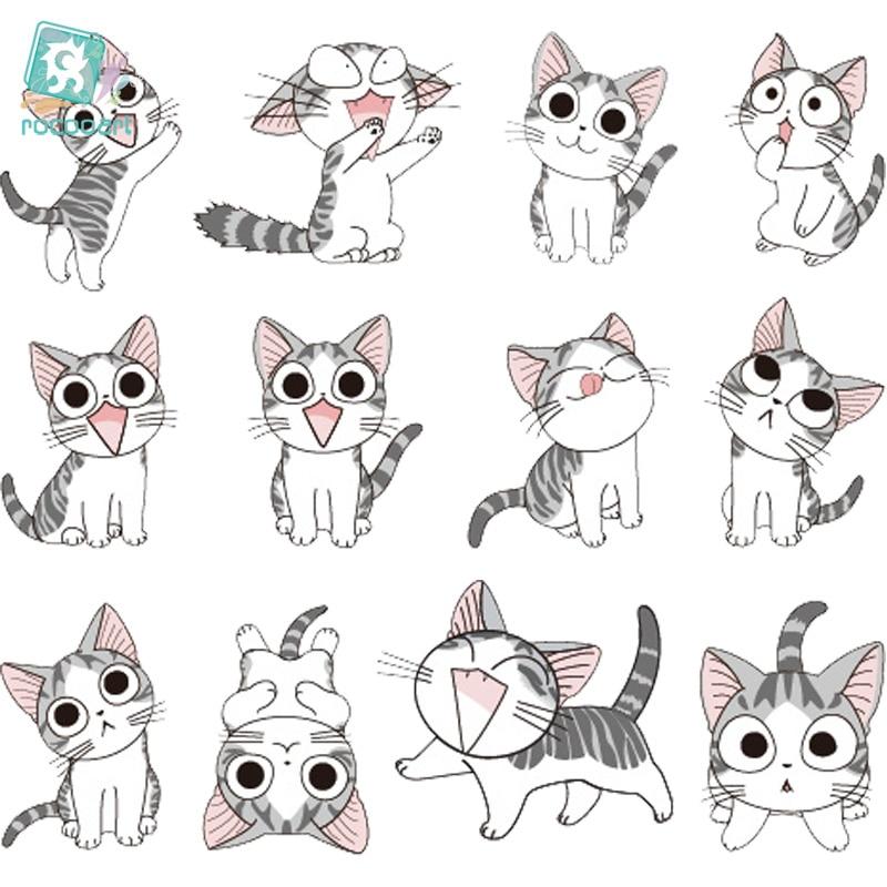 Rocooart EC112 Colorful Leopard cat Cute Emotion Butterfly Temporary Tattoo Sticker Body Art Water Transfer Fake Flash Taty