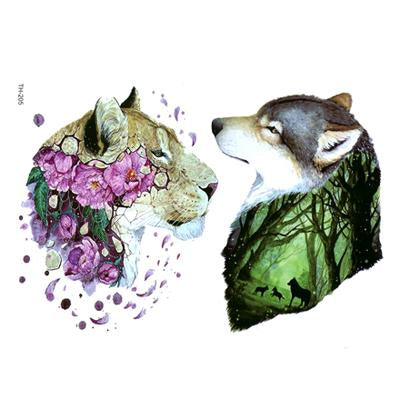 Wolf Waterproof Temporary tattoo Sticker Tatuagem Sleeve Tatoo beauty Animals tatuajes henna Fake Tattoo Harry styles tattoos