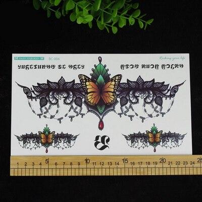 New designs Chest Flash Tattoo large rose flower dragonfly shoulder arm Sternum tattoos henna body/back paint Under breast skull