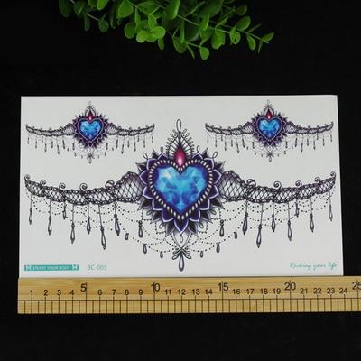 New designs Chest Flash Tattoo large rose flower dragonfly shoulder arm Sternum tattoos henna body/back paint Under breast skull
