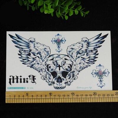 New designs Chest Flash Tattoo large rose flower dragonfly shoulder arm Sternum tattoos henna body/back paint Under breast skull