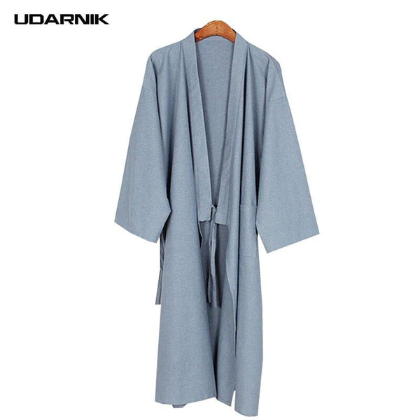 Men Japanese Bathrobe Kimono Yukata Long Pajamas Cotton Soft Robe Sleepwear Nightwear 226-215