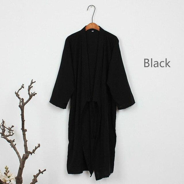 Men Japanese Bathrobe Kimono Yukata Long Pajamas Cotton Soft Robe Sleepwear Nightwear 226-215