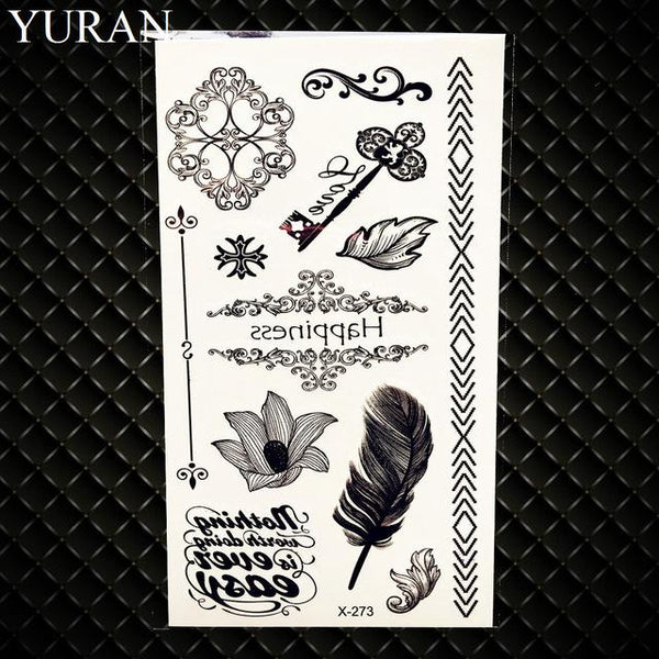 Summer Style Temporary Tattoo Stickers Camping Litter Letter Feather Kids Finger Fake Tattoo Boys Body Arm Art Tatoos Love Paste