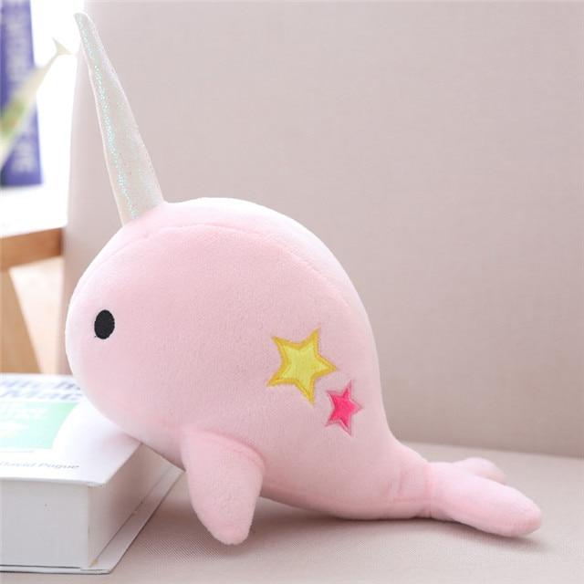 25-35cm Narwhal whale binary star doll plush Toy soft animal ocean sea stuffed Toys for Children Christmas Gift kid Brinquedos