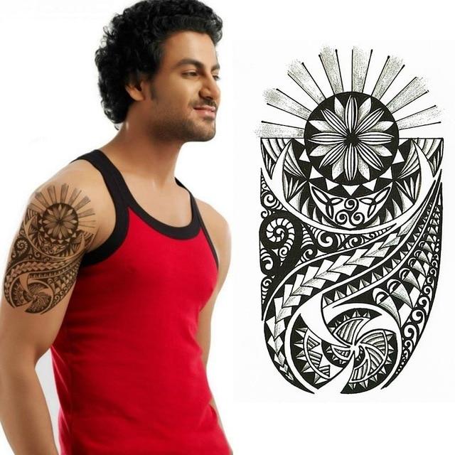 TRIBAL TEMPORARY TATTOO, MAORI TURTLE, POLYNESIAN, BLACK, MENS, WOMENS