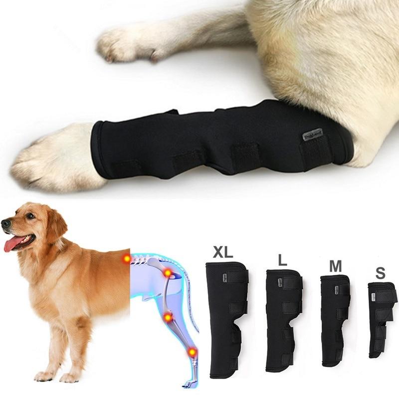 Pet Dog Knee Hock Brace Bandages Straps For Canine Leg Hock Joint Protection With One Roll Of Bandage Wrap Dog Medical Supplies