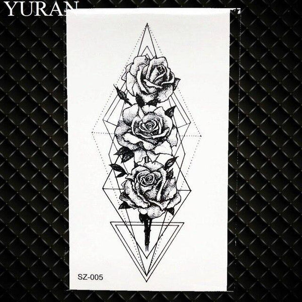 Children Cartoon Temporary Tattoo Sticker Men Gun AK47 Waterproof Fake Black Lines Flower Mountain Cute Tattoo Women Kids Planet