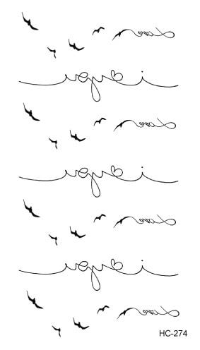 MB HC-265-285 Body Art Tatoo Black White Drawing Little Element Finger Small Water Transfer Temporary Flash Fake Tattoos Sticker