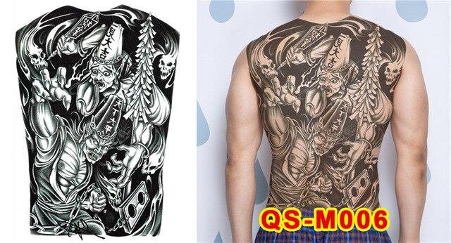 New Designs 48*35 cm Large Black Carp Tattoos Men & Women Waterproof Big Temporary Tattoo Stickers Full Back Body Fake Tattoo