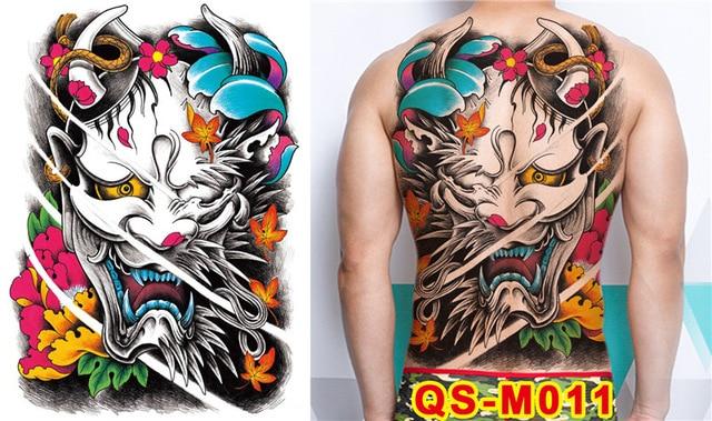 New Designs 48*35 cm Large Black Carp Tattoos Men & Women Waterproof Big Temporary Tattoo Stickers Full Back Body Fake Tattoo