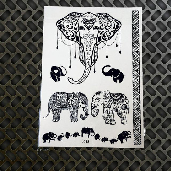 25 Styles Black Ink Henna Temporary Tattoo Sticker Fake Flower Pendants Arm Hand Tatoo Paste Waterproof Body Art Tattoo Stickers