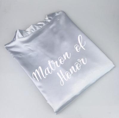 C&Fung new bride bridesmaid robe with white black letters mother sister of the bride wedding gift bathrobe kimono satin robes